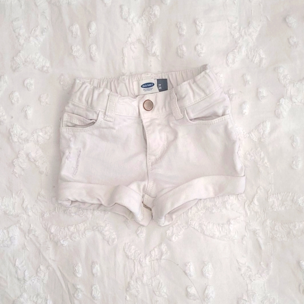 OLD NAVY White Jean Shorts Size: 2T